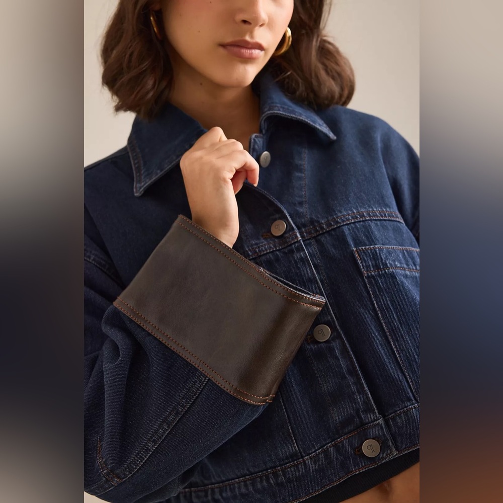 NWT Size M - Pilcro 100% Cotton Cuffed Crop Denim Jacket (NWT US$ 168) - Picture 9 of 16